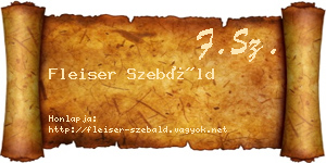 Fleiser Szebáld névjegykártya